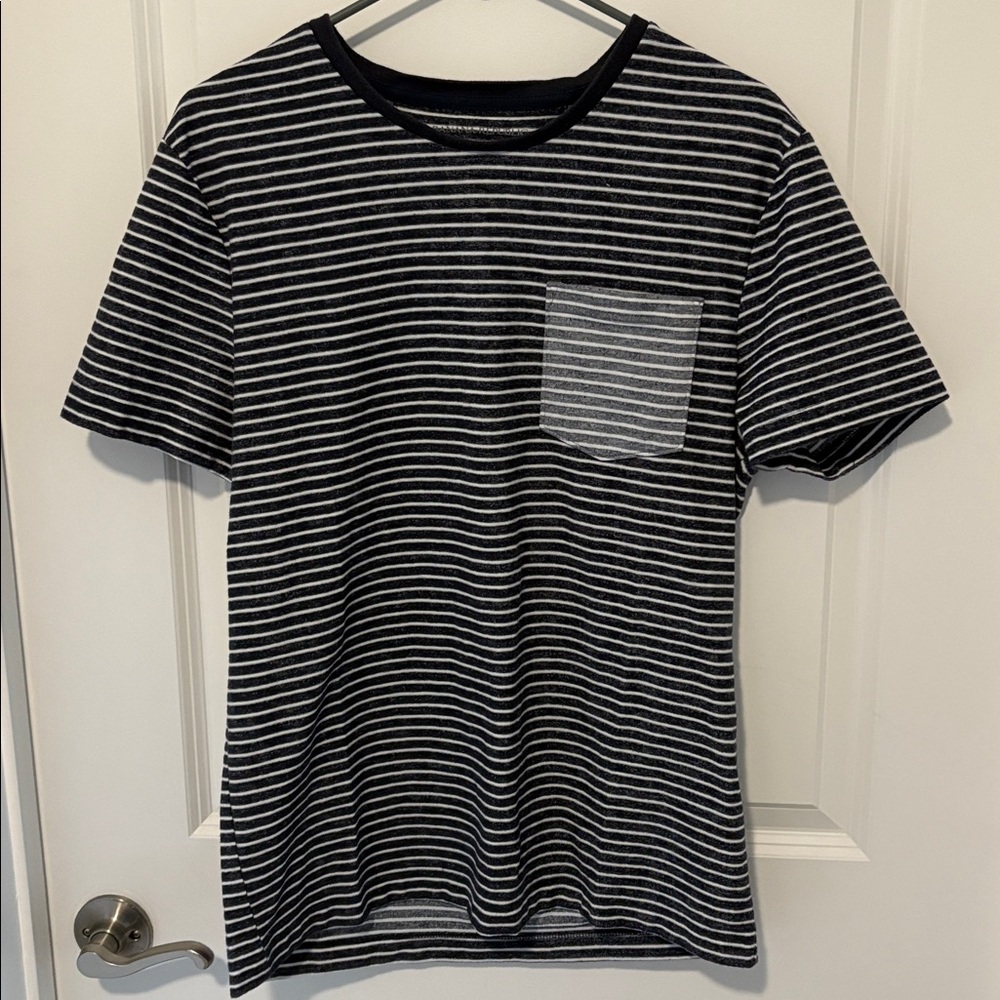 Banana Republic large Striped Black and White T-Shirt